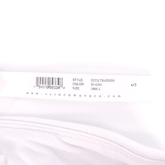 Susana Monaco Tube Cut Out Gathered Romper in Sugar White Women's Size Small NWT - Picture 6 of 13